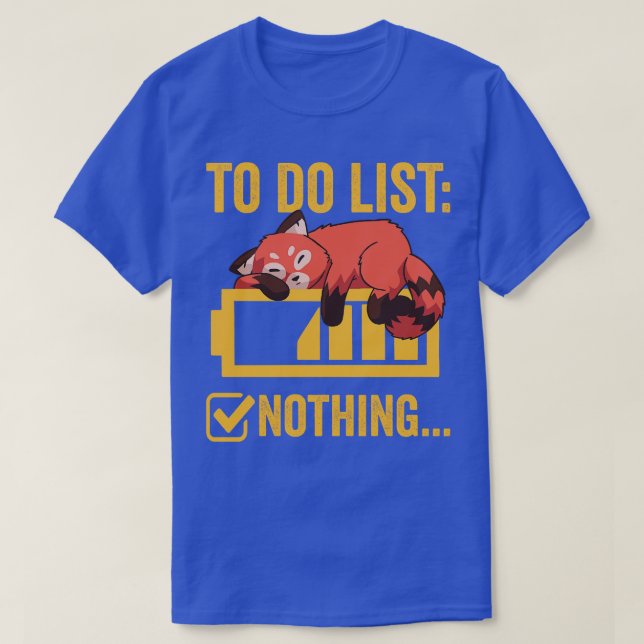 Lustigt Red Panda to Do List T Shirt (Design framsida)