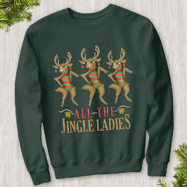 Lustigt Reindeer All Jingle Dam God jul T Shirt