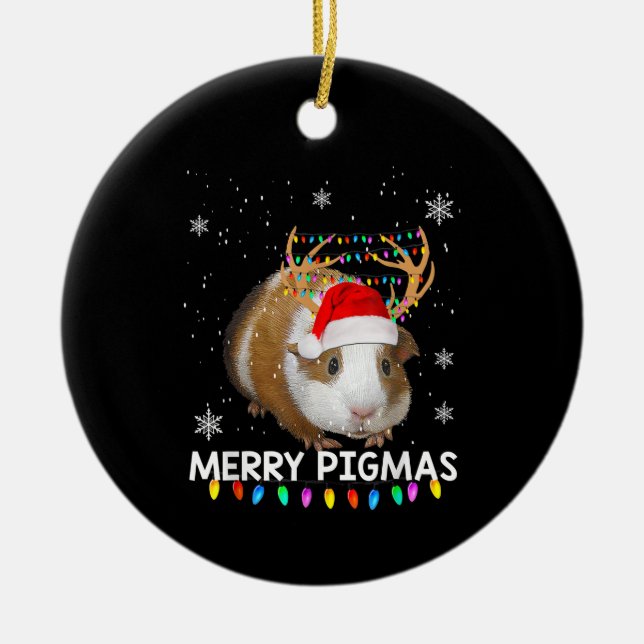 Lustigt Reindeer Guinea-Gris jul Julgransprydnad Keramik (Framsidan)