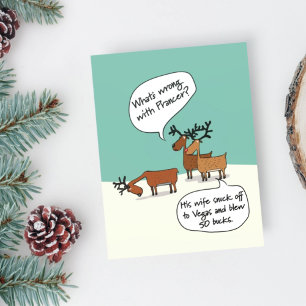 Lustigt Reindeer i Vegas Helgdag Postcard Helg Vykort