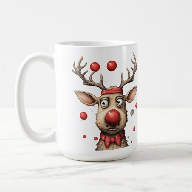 Lustigt Reindeer julrenen bollar Kaffemugg (Vänster)