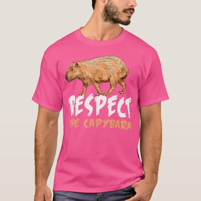Lustigt respektera Capybara Capybara T Shirt (Framsida)