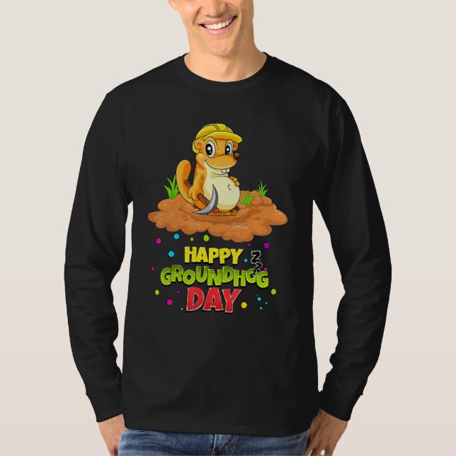 Lustigt respektera Groundhog-dagen T Shirt (Framsida)