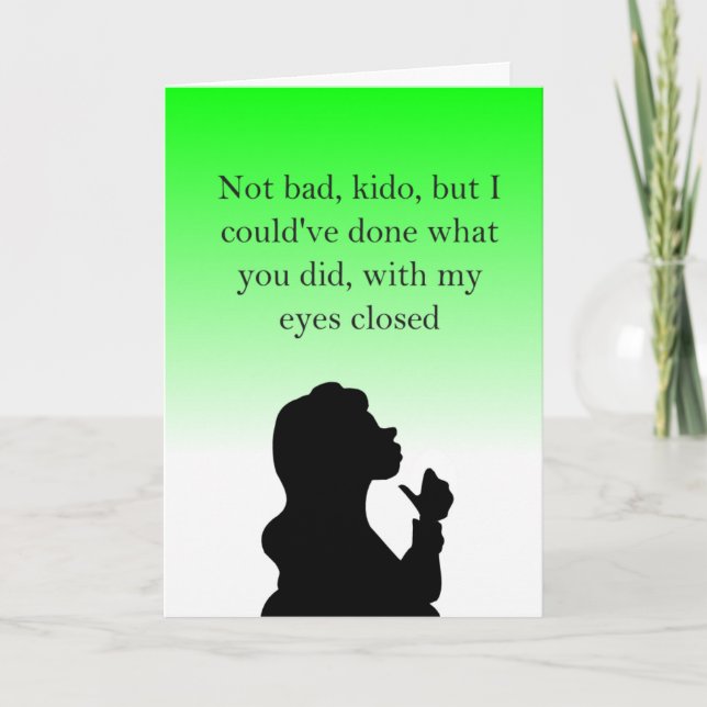 Lustigt retande förolämpande grattisar kort (Framsida)