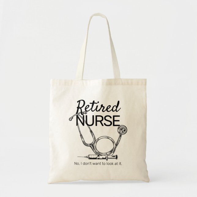 Lustigt Retiring Nurse vill inte titta på Pension Tygkasse (Framsidan)