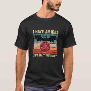 Lustigt Retro 80S Låt oss Dela Party - Dragon D20 T Shirt