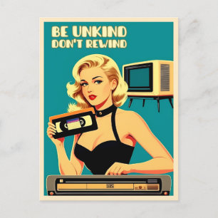 Lustigt Retro Art Stil 80s Spola inte tillbaka VHS Vykort