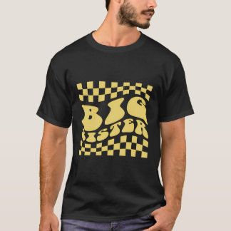 Lustigt Retro Big Sister Gift presenterat för Girl T Shirt