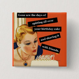 Lustigt Retro Birthday Card bloss ut ljus Knapp