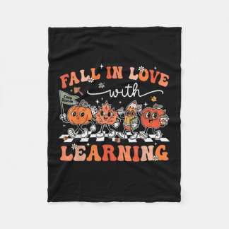 Lustigt Retro faller i Kärlek med Learning Pumpkin Fleecefilt