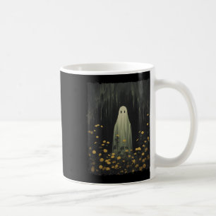 Lustigt Retro Ghost i Forest Blommigt Halloween G Kaffemugg