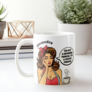 Lustigt Retro Inte ett eget namn på morgonen Kaffemugg