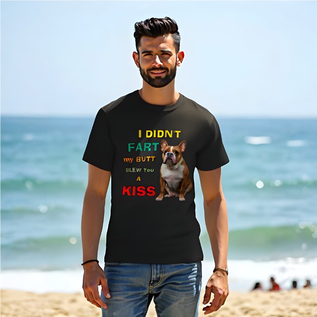 Lustigt Retro, jag IDN INTE FART, min Butt sprängd T Shirt (Funny Retro Dog Liver T-Shirt.  "I didn't fart my butt blew you a kiss")