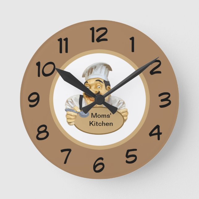 Lustigt Retro Mamma Kökvägg Rund Klocka (Framsida)