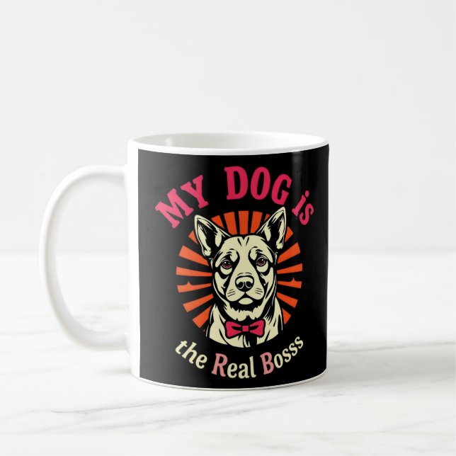 Lustigt Retro "Min Hund är Real Chef Kaffemugg (Vänster)