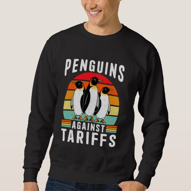 Lustigt Retro motsätter sig penguins pristävling Lång Ärmad Tröja (Framsida)