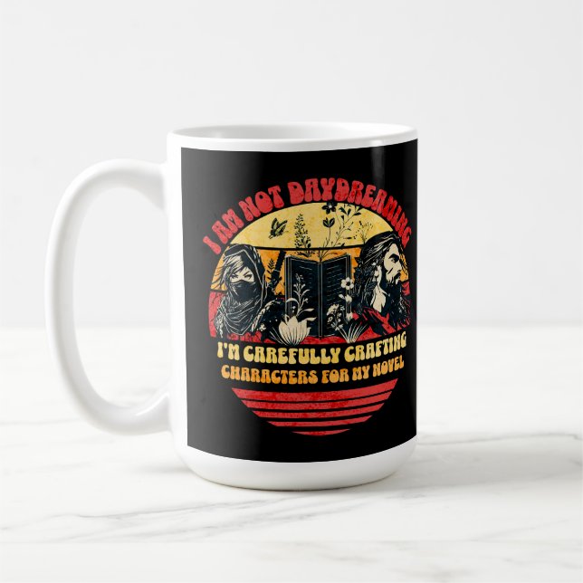 Lustigt Retro Not Daydreaming Author Kaffemugg (Vänster)