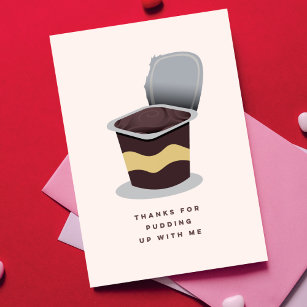 Lustigt Retro Pudding Valentine Day Greeting Card Kort
