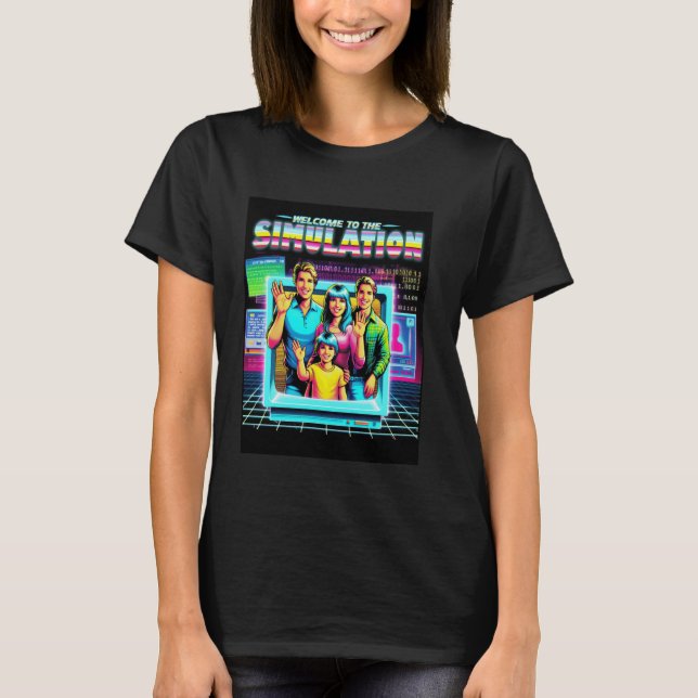 Lustigt Retro Simulation Theory Välkommen till Sim T Shirt (Framsida)
