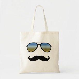 Lustigt Retro Sunglass med mustache Tygkasse