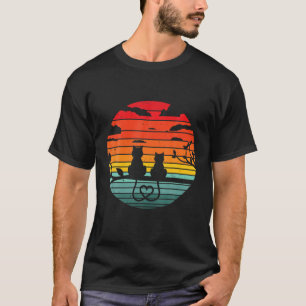 Lustigt Retro Vintage Black Cat Kitten Oops! Han T Shirt