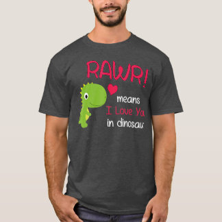 Lustigt rex Valentines day Rawr Elak I Kärlek T Shirt