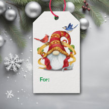 Lustigt Ribbon Gnome med fåglar