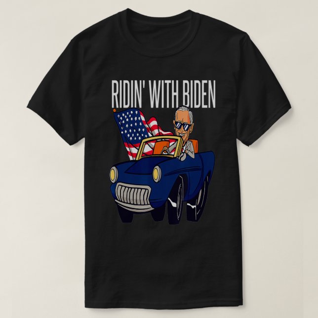 Lustigt Riding med Joe Biden 4 juli USA flagga C T Shirt (Design framsida)