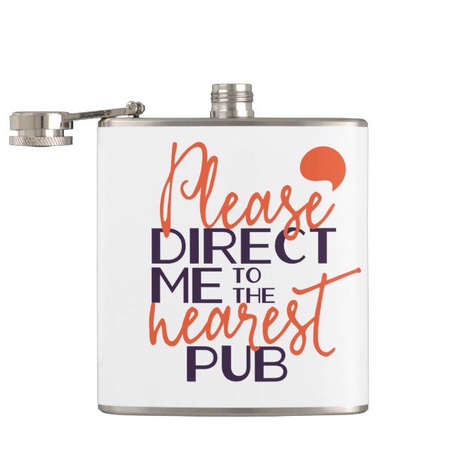 Lustigt, rikta mig till närmaste pub fickplunta (Öppnad)