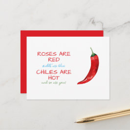Lustigt Ro är Red Chili Dikt Valentine Day Vykort