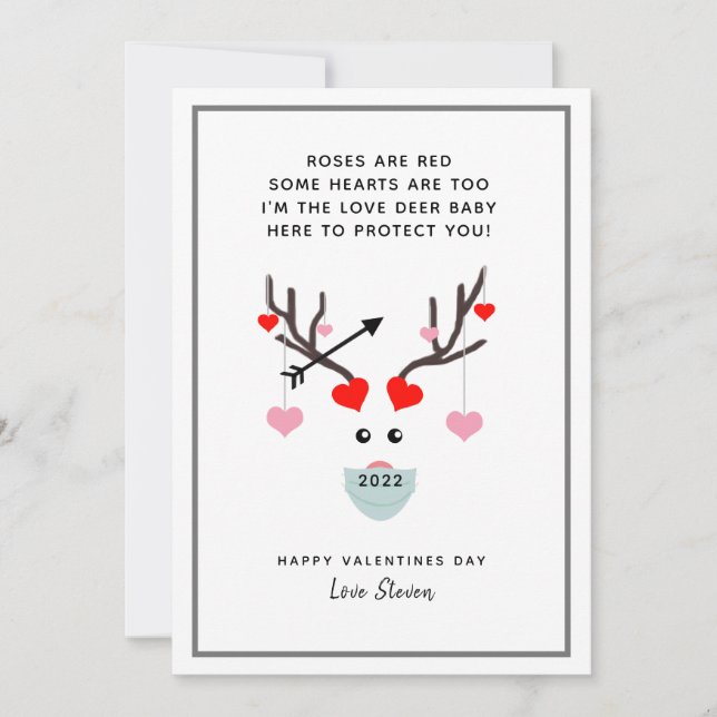 Lustigt Ro är Red Valentines day 2022 Namn Kort (Framsida)