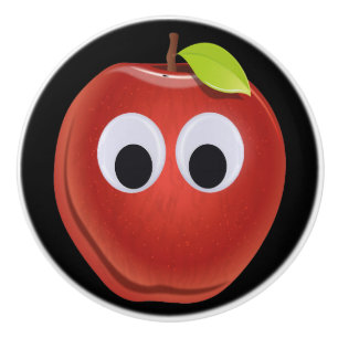 Lustigt rödäpple med Googly Ögon Knopp