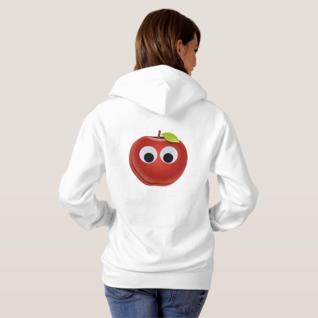 Lustigt rödäpple med Googly Ögon T Shirt (Hel baksida)