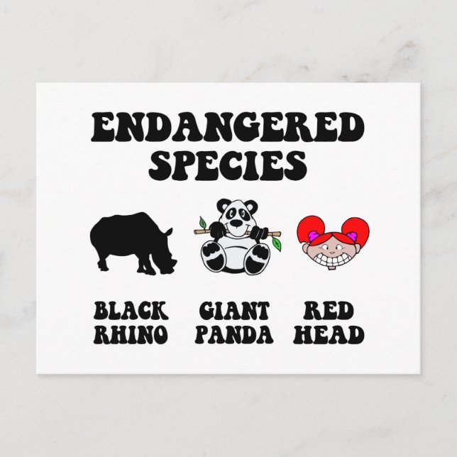 Lustigt rödhårig vykort (Framsida)