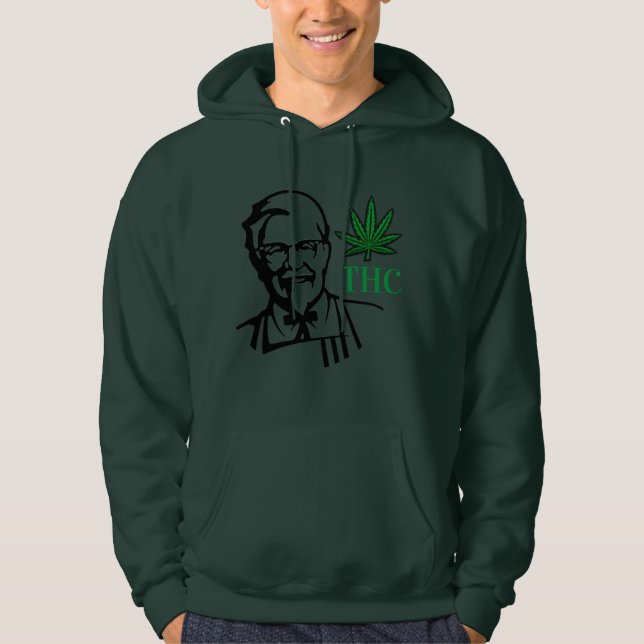 Lustigt Rökning av Ogräs THC 3D-utskrifter i Löv Hoodie (Framsida)