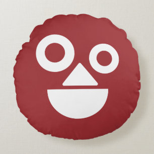 Lustigt, roligt ansikte rund kudde