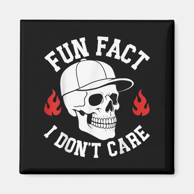 Lustigt Roligt... Jag bryr mig inte Skeleton Sarca Magnet (Framsidan)