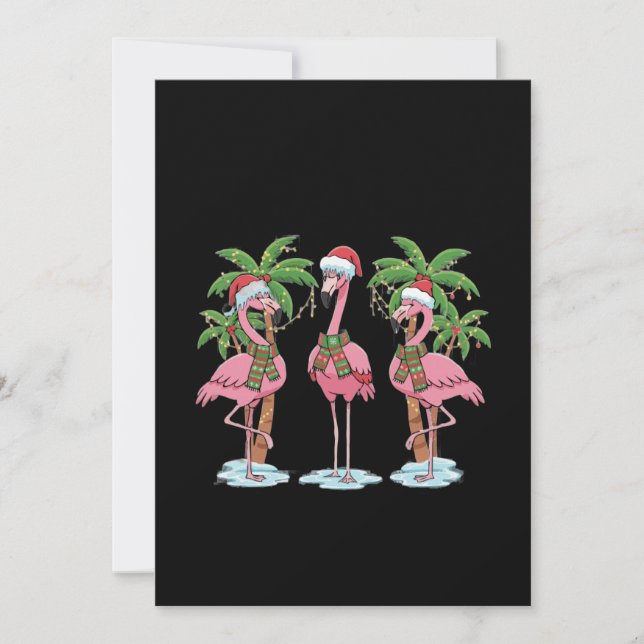 Lustigt Rosa Flamingo "Dreaming of a Rosa jul" Tack Kort (Framsida)