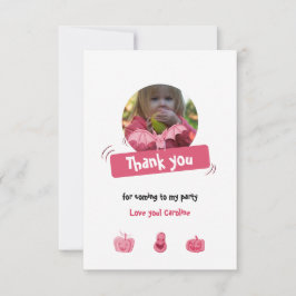 Lustigt rosa och vit Halloween-födelsedag. Anpassn Tack Kort