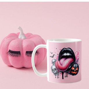 Lustigt Rosa på på Haloween-taloky Kaffemugg