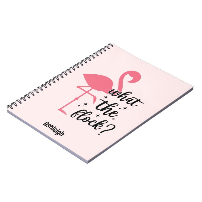 Lustigt Rosa Personligen Flock Flamingo Anteckningsbok (Vänstra Sidan)