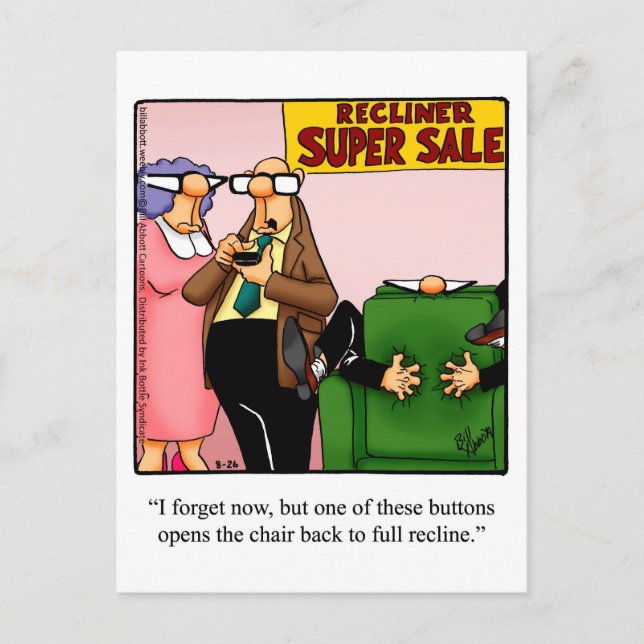 Lustigt "Rough Day"? Vykort ’Spectickles’ (Framsida)