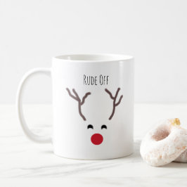 Lustigt rubel av Red Nose Reindeer Modern jul Kaffemugg