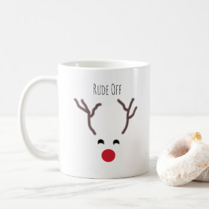 Lustigt rubel av Red Nose Reindeer Modern jul Kaffemugg