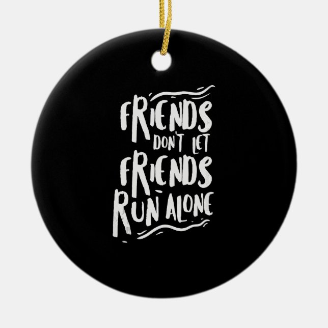 Lustigt Running Friends Springa Ensam Marathon Spr Julgransprydnad Keramik (Framsidan)