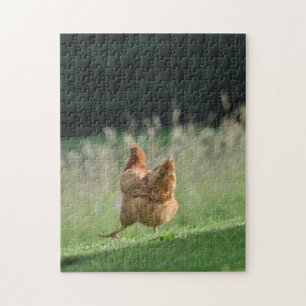 Lustigt Runny Chicken Cute Boskap Photo Pussel