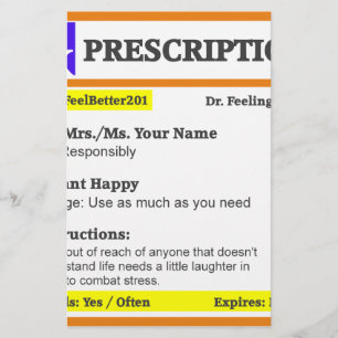 Lustigt rx-recept brevpapper