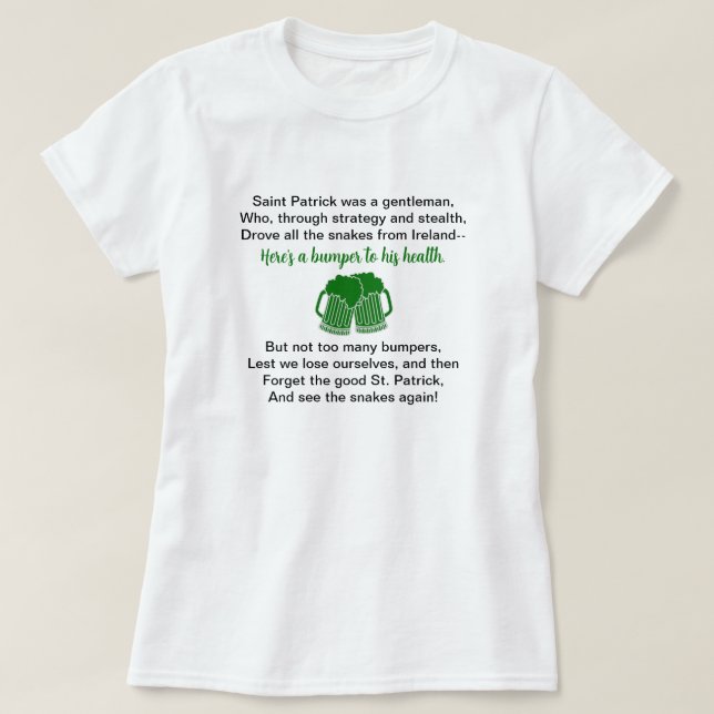 Lustigt S:t Patrick Dag Beer Drinking T Shirt (Design framsida)