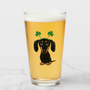 Lustigt Saint patrick's day Hund Dachshund Shamroc Glaskopp