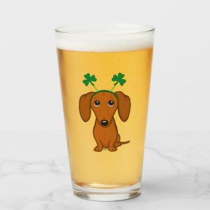 Lustigt Saint patrick's day Hund Dachshund Shamroc Glaskopp